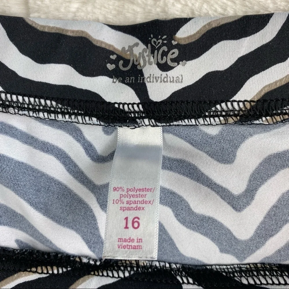 3/$20 Justice Girls Zebra Print Bike Shorts
